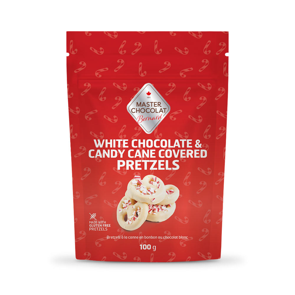 Chocolate Covered Pretzels - White Candy Cane